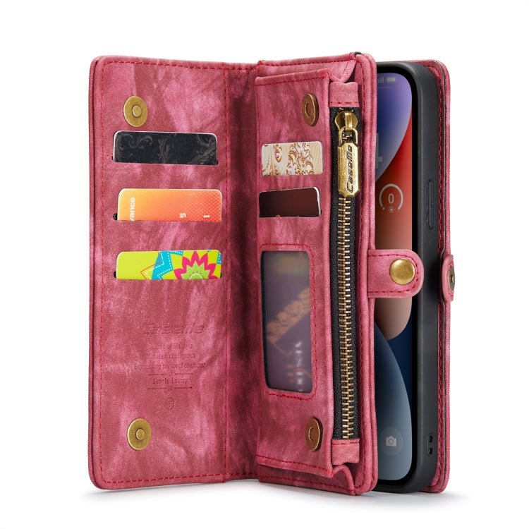 For iPhone 14 CaseMe 008 Detachable Multifunctional Leather Phone Case(Red) - free shipping - PMC Jewellery - Order now!