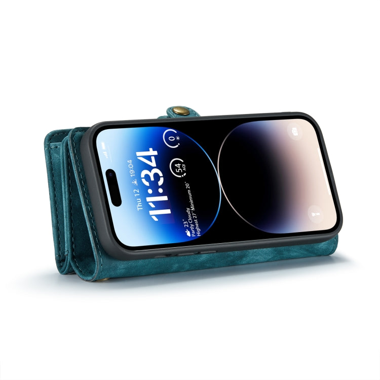 For iPhone 14 Pro CaseMe 008 Detachable Multifunctional Leather Phone Case(Blue) - free shipping - PMC Jewellery - Order now!