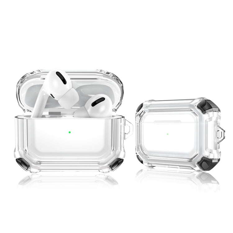 For AirPods Pro 2 Dual-color PC Shockproof Earphone Case with Hook(Black) - For AirPods Pro 2 by PMC Jewellery | Online Shopping South Africa | PMC Jewellery | Buy Now Pay Later Mobicred