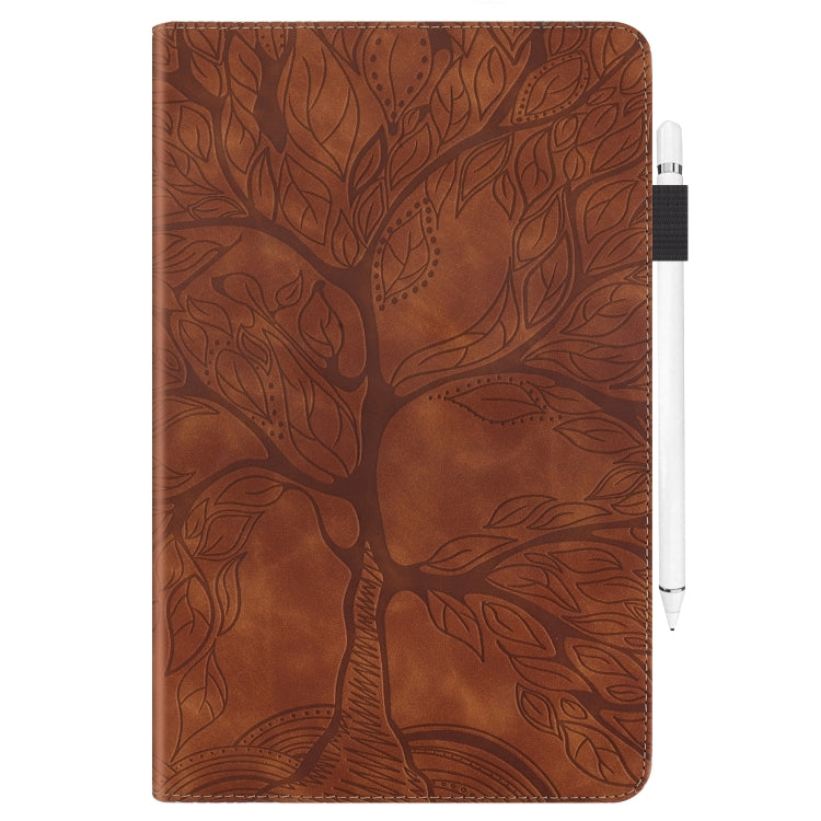 For 10 inch Life Tree Pattern Flip Universal Leather Tablet Case(Brown) - 10 - 11 inch by PMC TechLife | Online Shopping South Africa | PMC TechLife | Buy Now Pay Later Mobicred
