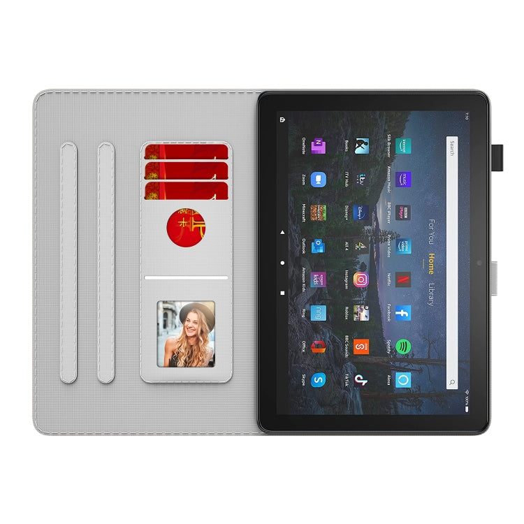 For Amazon Kindle Fire 7 2022 Watercolor Pattern Flip Leather Tablet Case(Purple Red) - Amazon by PMC TechLife | Online Shopping South Africa | PMC TechLife | Buy Now Pay Later Mobicred