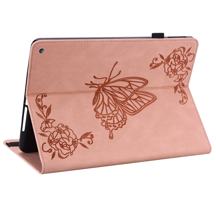 For Amazon Kindle Fire 7 2022 Butterfly Flower Embossed Leather Tablet Case(Rose Gold) - Amazon by PMC TechLife | Online Shopping South Africa | PMC TechLife | Buy Now Pay Later Mobicred