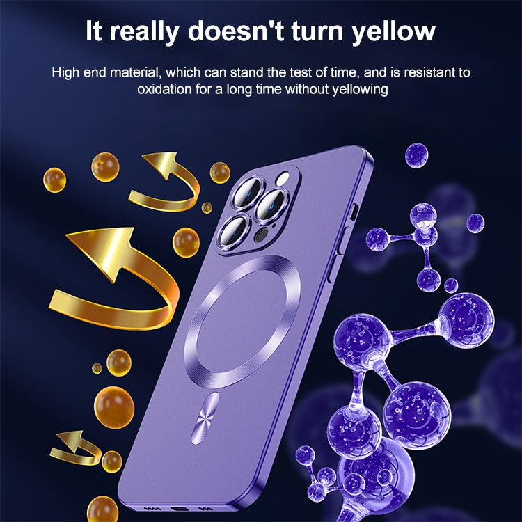 For iPhone 14 Pro Max Liquid Lens Protector Magsafe Phone Case(Dark Purple) - iPhone 14 Pro Max Cases by PMC TechLife | Online Shopping South Africa | PMC TechLife