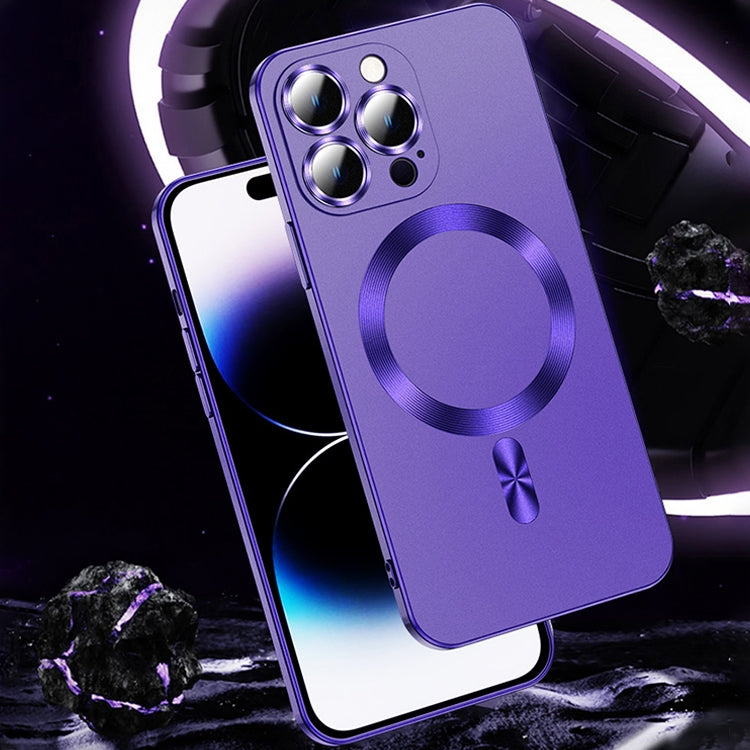 For iPhone 12 Pro Max Liquid Lens Protector Magsafe Phone Case(Dark Purple) - iPhone 12 Pro Max Cases by PMC Jewellery | Online Shopping South Africa | PMC Jewellery