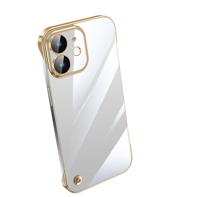 For iPhone 12 Electroplating Frameless Clear PC Phone Case(Gold) - iPhone 12 / 12 Pro Cases by PMC Jewellery | Online Shopping South Africa | PMC Jewellery | Buy Now Pay Later Mobicred