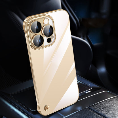 For iPhone 12 Pro Electroplating Frameless Clear PC Phone Case(Gold) - iPhone 12 / 12 Pro Cases by PMC Jewellery | Online Shopping South Africa | PMC Jewellery | Buy Now Pay Later Mobicred