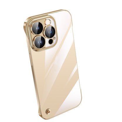 For iPhone 12 Pro Max Electroplating Frameless Clear PC Phone Case(Gold) - iPhone 12 Pro Max Cases by PMC Jewellery | Online Shopping South Africa | PMC Jewellery | Buy Now Pay Later Mobicred