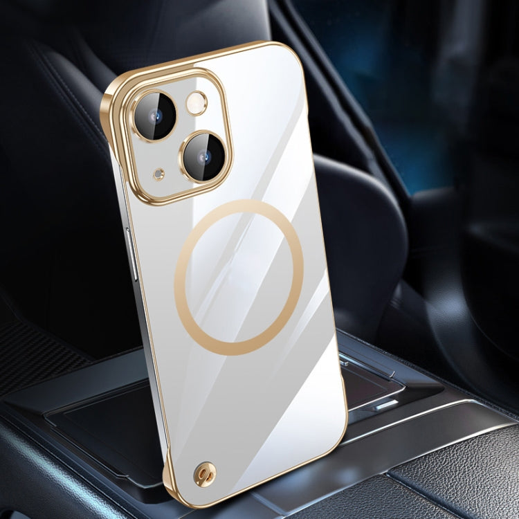 For iPhone 14 Electroplating Frameless Magsafe Magnetic PC Phone Case(Gold) - iPhone 14 Cases by PMC Jewellery | Online Shopping South Africa | PMC Jewellery | Buy Now Pay Later Mobicred