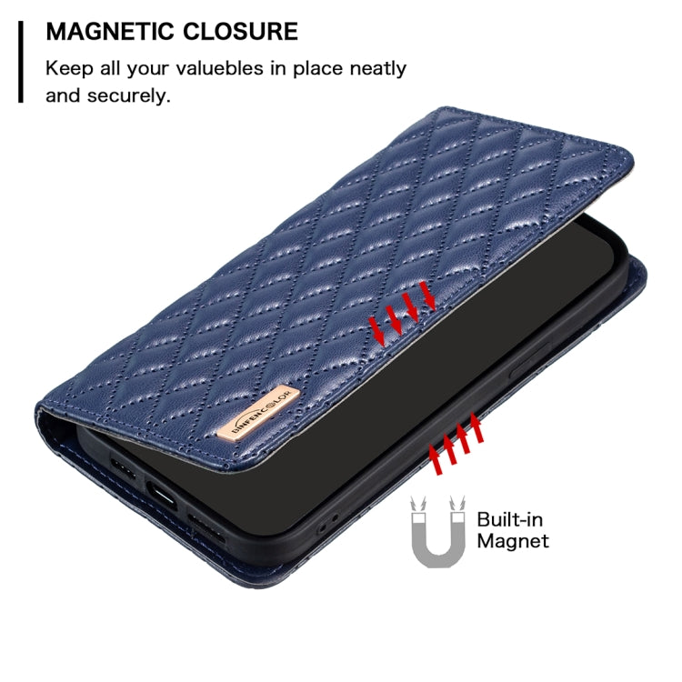 For OPPO Reno7 5G / Find X5 Lite Diamond Lattice Magnetic Leather Flip Phone Case(Blue) - OPPO Cases by PMC Jewellery | Online Shopping South Africa | PMC Jewellery | Buy Now Pay Later Mobicred