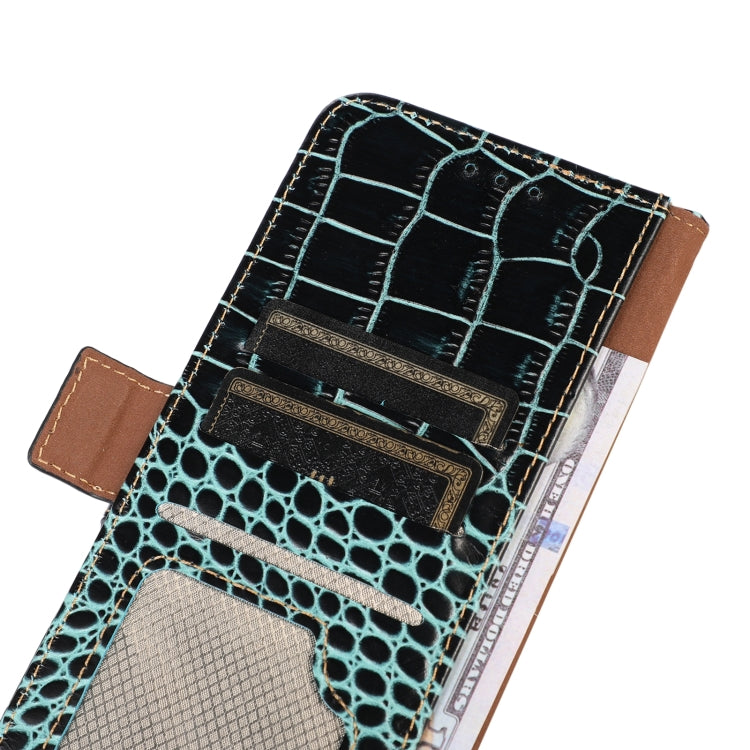 For Motorola Moto E22/E22i Crocodile Top Layer Cowhide Leather Phone Case(Green) - Motorola Cases by PMC TechLife | Online Shopping South Africa | PMC TechLife | Buy Now Pay Later Mobicred