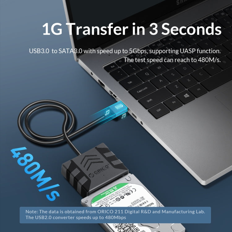 ORICO UTS1 USB 2.0 2.5-inch SATA HDD Adapter, Cable Length:1m - USB to IDE / SATA by ORICO | Online Shopping South Africa | PMC Jewellery | Buy Now Pay Later Mobicred