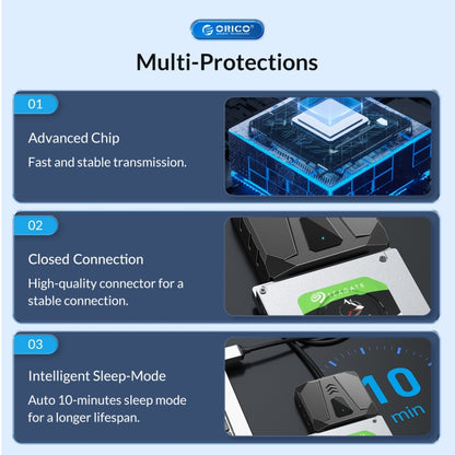 ORICO UTS2 USB 3.0 2.5-inch SATA HDD Adapter with 12V 2A Power Adapter, Cable Length:0.3m(AU Plug) - USB to IDE / SATA by ORICO | Online Shopping South Africa | PMC Jewellery | Buy Now Pay Later Mobicred