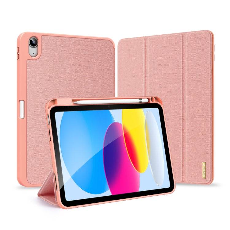 For iPad 10th Gen 10.9 2022 DUX DUCIS Domo Series Magnetic Flip Leather Tablet Case(Pink) - iPad 10th Gen 10.9 Cases by DUX DUCIS | Online Shopping South Africa | PMC Jewellery | Buy Now Pay Later Mobicred