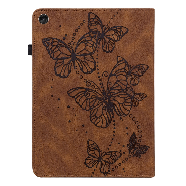 For Lenovo Tab M10 3rd Gen Embossed Butterfly Pattern Leather Tablet Case(Brown) - Lenovo by PMC TechLife | Online Shopping South Africa | PMC TechLife | Buy Now Pay Later Mobicred
