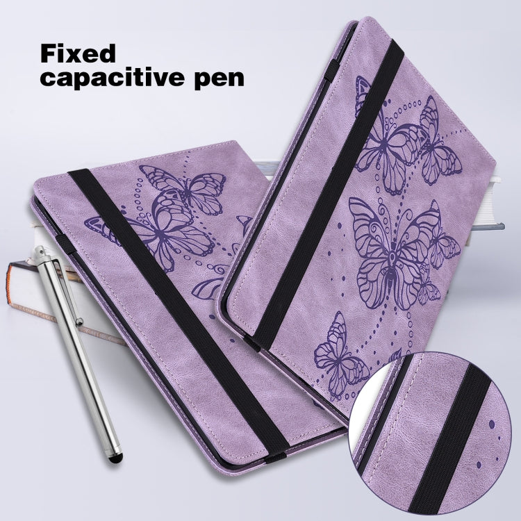 For OPPO Pad Air 2022 Embossed Butterfly Pattern Leather Tablet Case(Purple) - OPPO by PMC TechLife | Online Shopping South Africa | PMC TechLife | Buy Now Pay Later Mobicred