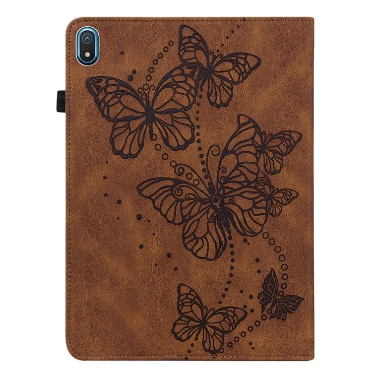 For Nokia T20 10.4 2021 Embossed Butterfly Pattern Leather Tablet Case(Brown) - Nokia by PMC TechLife | Online Shopping South Africa | PMC TechLife | Buy Now Pay Later Mobicred