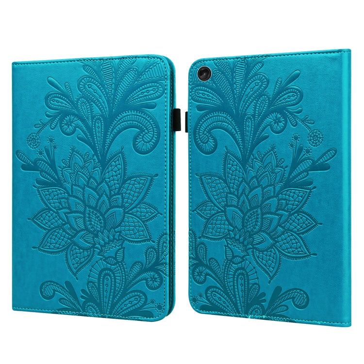For Lenovo Tab M10 3rd Gen Lace Flower Embossing Pattern Leather Tablet Case(Blue) - Lenovo by PMC TechLife | Online Shopping South Africa | PMC TechLife | Buy Now Pay Later Mobicred
