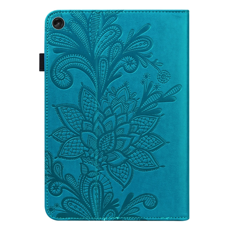For Lenovo Tab M10 3rd Gen Lace Flower Embossing Pattern Leather Tablet Case(Blue) - Lenovo by PMC TechLife | Online Shopping South Africa | PMC TechLife | Buy Now Pay Later Mobicred