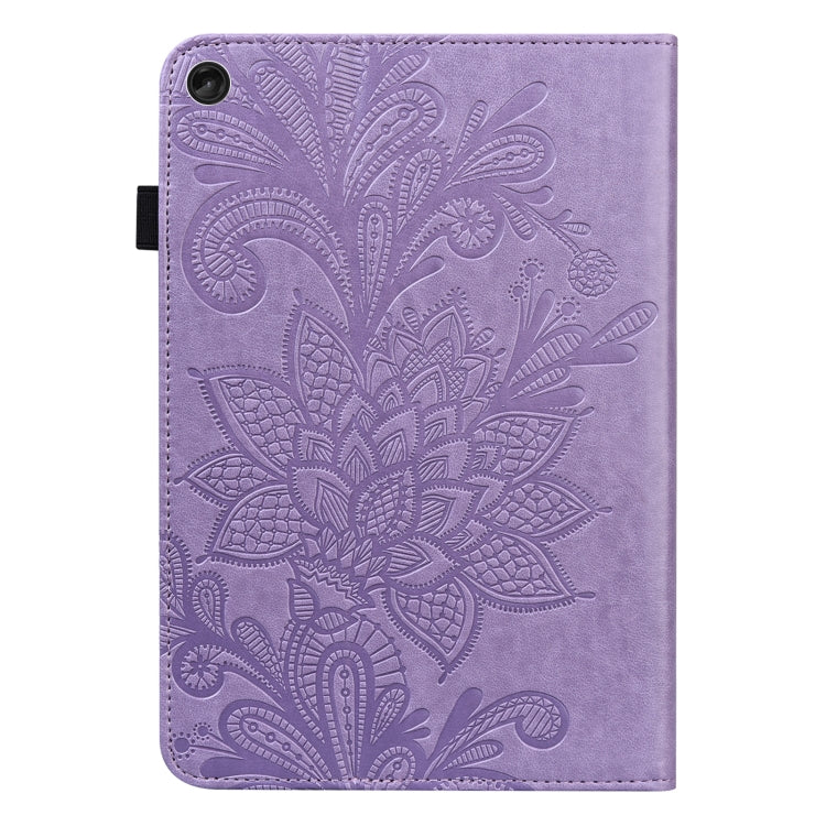 For Lenovo Tab M10 3rd Gen Lace Flower Embossing Pattern Leather Tablet Case(Purple) - Lenovo by PMC TechLife | Online Shopping South Africa | PMC TechLife | Buy Now Pay Later Mobicred