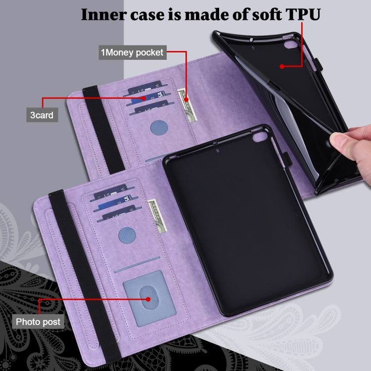 For Lenovo Tab M10 3rd Gen Lace Flower Embossing Pattern Leather Tablet Case(Purple) - Lenovo by PMC TechLife | Online Shopping South Africa | PMC TechLife | Buy Now Pay Later Mobicred