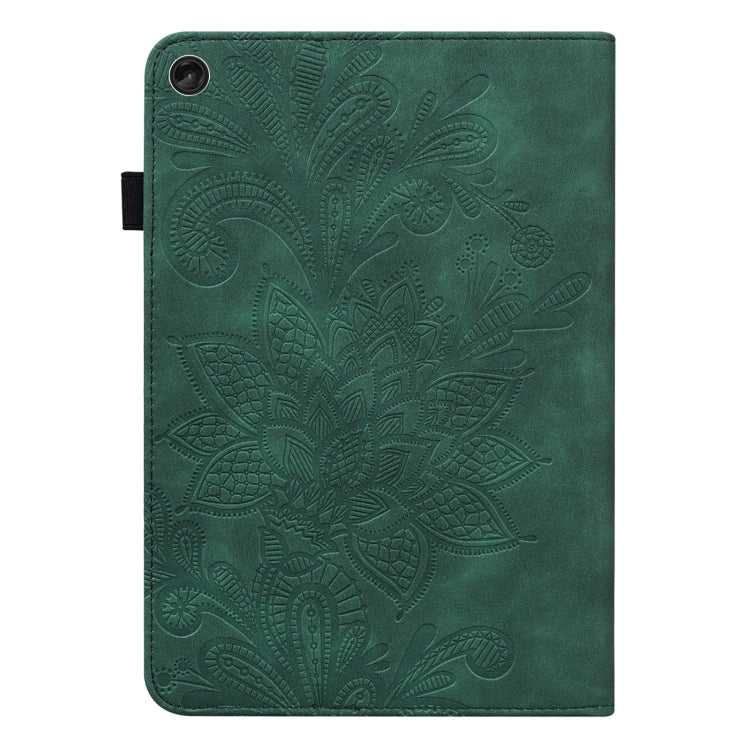 For Lenovo Tab M10 3rd Gen Lace Flower Embossing Pattern Leather Tablet Case(Green) - Lenovo by PMC TechLife | Online Shopping South Africa | PMC TechLife | Buy Now Pay Later Mobicred