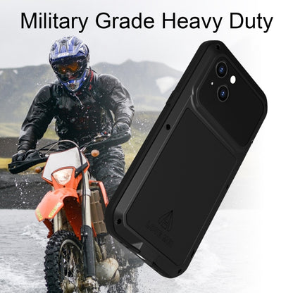 For iPhone 14 LOVE MEI Metal Shockproof Life Waterproof Dustproof Phone Case(Black) - iPhone 14 Cases by LOVE MEI | Online Shopping South Africa | PMC Jewellery | Buy Now Pay Later Mobicred