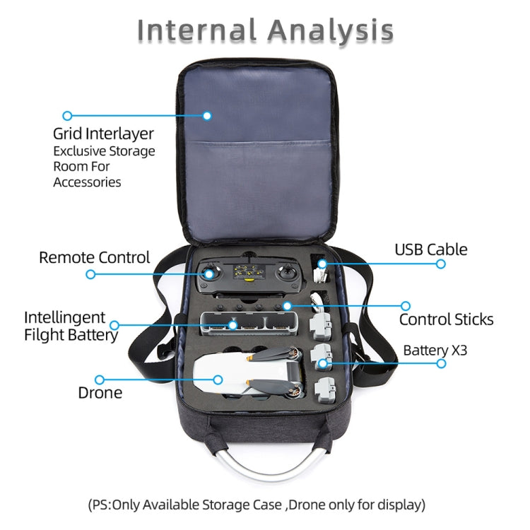 For DJI Mini SE Shockproof Single Shoulder Storage Carrying Case Box Bag, Size: 31 x 23 x 11cm(Black + Black Liner) - Backpacks & Bags by PMC Jewellery | Online Shopping South Africa | PMC Jewellery | Buy Now Pay Later Mobicred