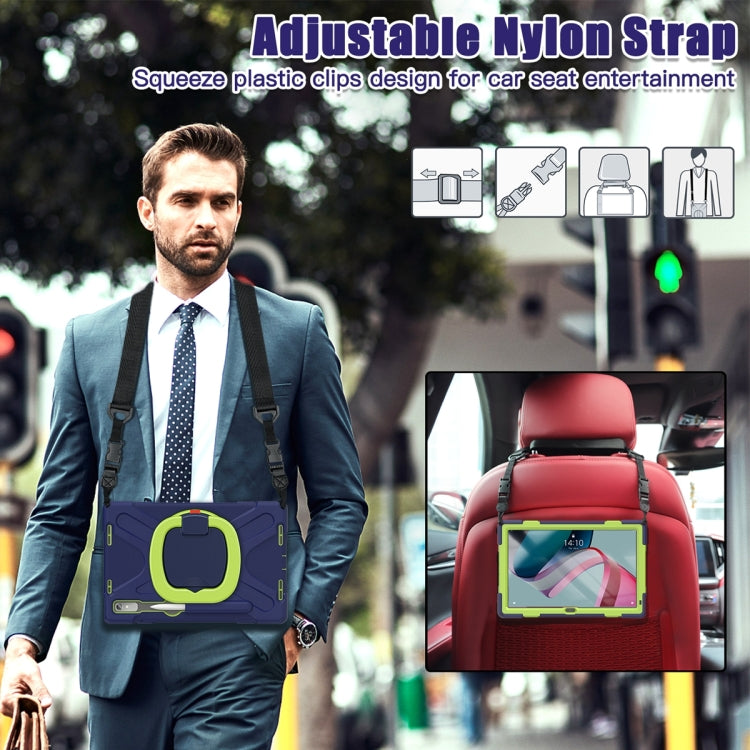 For Lenovo Pad Pro 2022 11.2 inch Silicone + PC Protective Tablet Case(Navy Blue Lime) - Lenovo by PMC TechLife | Online Shopping South Africa | PMC TechLife | Buy Now Pay Later Mobicred