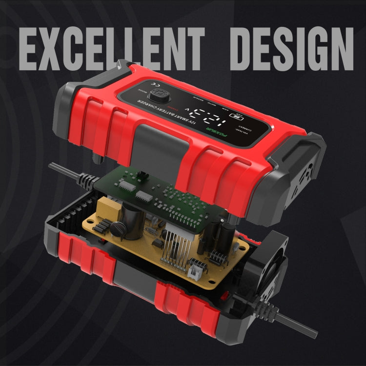 FOXSUR 6A 12V Motorcycle / Car Smart Battery Charger, Plug Type:US Plug(Red) - free shipping - PMC TechLife - Order now!