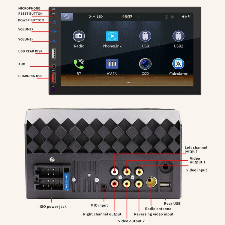7 inch Wireless CarPlay Car MP5 Player Support Mirror Link - Car MP3 & MP4 & MP5 by PMC TechLife | Online Shopping South Africa | PMC TechLife | Buy Now Pay Later Mobicred
