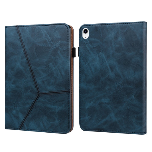 For iPad 10th Gen 10.9 2022 Solid Color Embossed Striped Leather Tablet Case(Blue) - iPad 10th Gen 10.9 Cases by PMC Jewellery | Online Shopping South Africa | PMC Jewellery