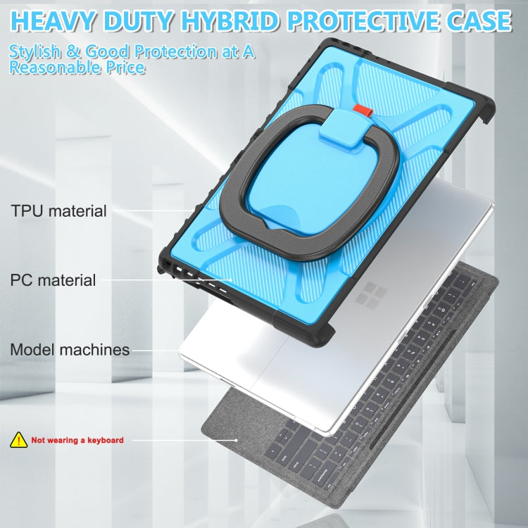 For MicroSoft Surface Pro 9 / 10 / 11 Handle Rotatable Kickstand Shockproof Tablet Case(Blue) - Others by PMC TechLife | Online Shopping South Africa | PMC TechLife | Buy Now Pay Later Mobicred