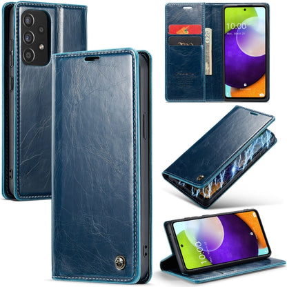 For Samsung Galaxy A52 CaseMe 003 Crazy Horse Texture Leather Phone Case(Blue) - Galaxy Phone Cases by CaseMe | Online Shopping South Africa | PMC Jewellery | Buy Now Pay Later Mobicred