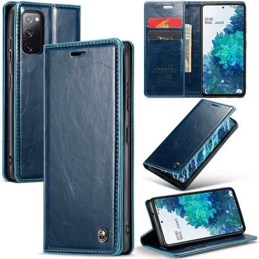 For Samsung Galaxy S20 FE CaseMe 003 Crazy Horse Texture Leather Phone Case(Blue) - Galaxy Phone Cases by CaseMe | Online Shopping South Africa | PMC Jewellery | Buy Now Pay Later Mobicred