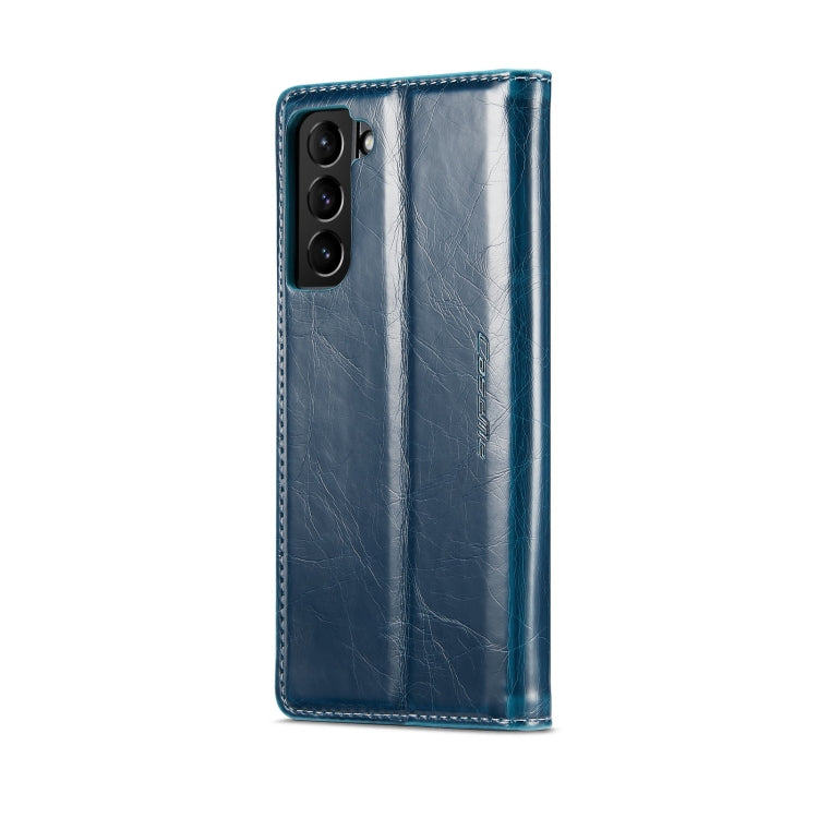 For Samsung Galaxy S21 FE 5G CaseMe 003 Crazy Horse Texture Leather Phone Case(Blue) - Galaxy Phone Cases by CaseMe | Online Shopping South Africa | PMC Jewellery | Buy Now Pay Later Mobicred