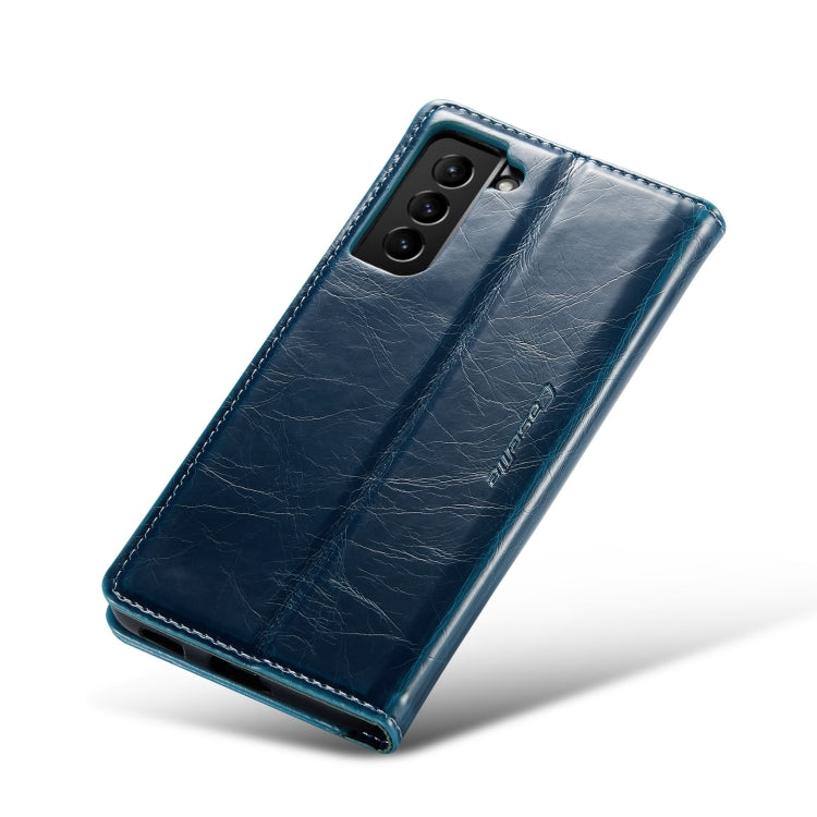 For Samsung Galaxy S21 FE 5G CaseMe 003 Crazy Horse Texture Leather Phone Case(Blue) - Galaxy Phone Cases by CaseMe | Online Shopping South Africa | PMC Jewellery | Buy Now Pay Later Mobicred