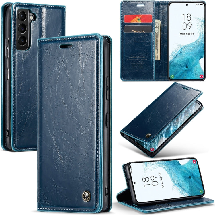 For Samsung Galaxy S22 5G CaseMe 003 Crazy Horse Texture Leather Phone Case(Blue) - Galaxy S22 5G Cases by CaseMe | Online Shopping South Africa | PMC Jewellery | Buy Now Pay Later Mobicred