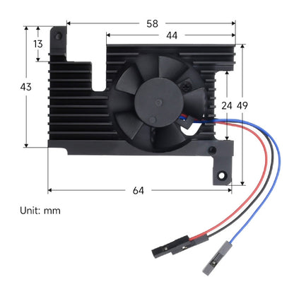 Waveshare Dedicated All-In-One Aluminum Alloy Cooling Fan For Raspberry Pi 4B - Other Accessories by WAVESHARE | Online Shopping South Africa | PMC Jewellery | Buy Now Pay Later Mobicred