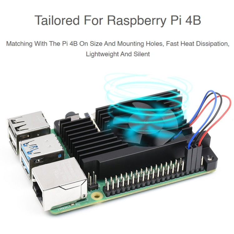 Waveshare Dedicated All-In-One Aluminum Alloy Cooling Fan For Raspberry Pi 4B - Other Accessories by WAVESHARE | Online Shopping South Africa | PMC Jewellery | Buy Now Pay Later Mobicred