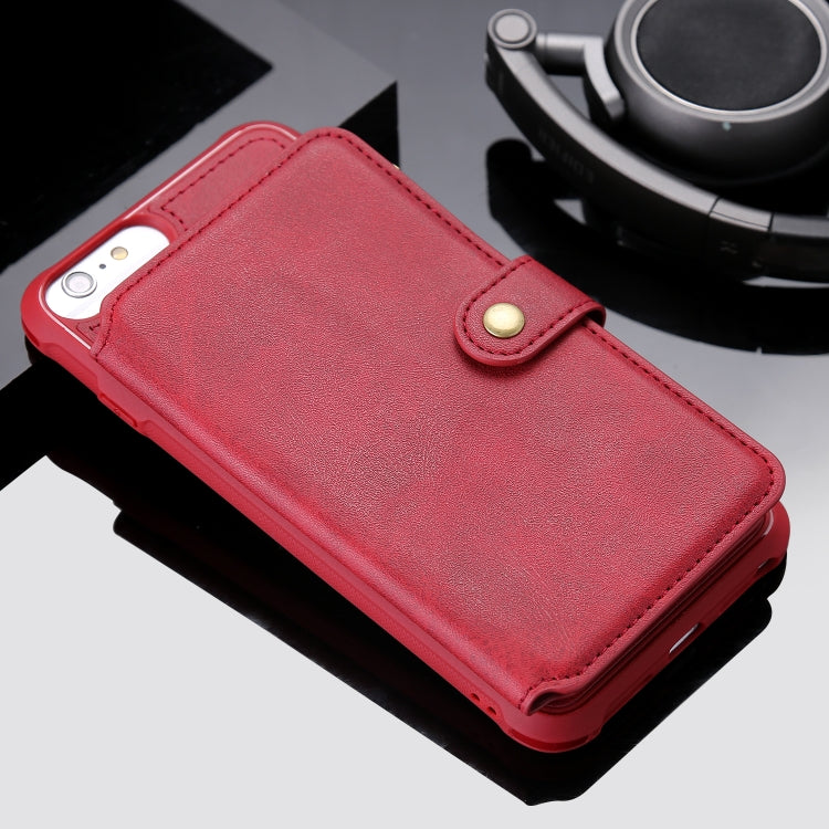 For iPhone 7 Plus / 8 Plus Zipper Shockproof Protective Case with Card Slots & Bracket & Photo Holder & Wallet Function(Red) - More iPhone Cases by PMC TechLife | Online Shopping South Africa | PMC TechLife