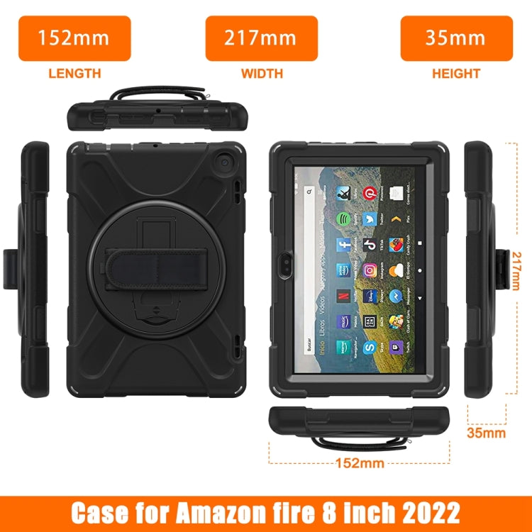 For Amazon Fire HD 8 2022 Hard PC Soft Silicone Full Body Protective Tablet Case(Black) - Amazon by PMC TechLife | Online Shopping South Africa | PMC TechLife | Buy Now Pay Later Mobicred