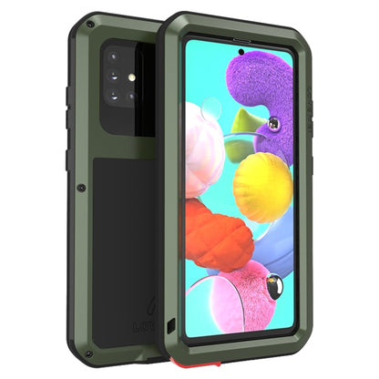 For Galaxy A51 LOVE MEI Metal Shockproof Waterproof Dustproof Protective Case(Army Green) - Galaxy Phone Cases by LOVE MEI | Online Shopping South Africa | PMC Jewellery | Buy Now Pay Later Mobicred