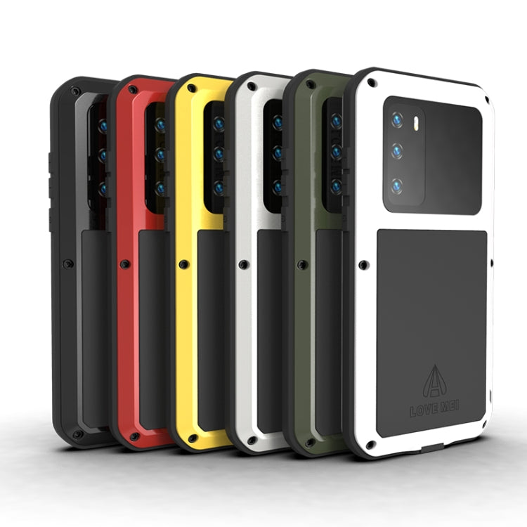 For Huawei P40 LOVE MEI Metal Shockproof Waterproof Dustproof Protective Case(White) - Huawei Cases by LOVE MEI | Online Shopping South Africa | PMC Jewellery | Buy Now Pay Later Mobicred