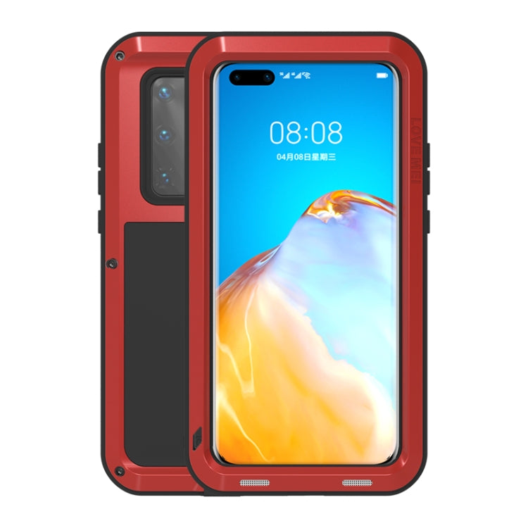 For Huawei P40 Pro LOVE MEI Metal Shockproof Waterproof Dustproof Protective Case(Red) - Huawei Cases by LOVE MEI | Online Shopping South Africa | PMC Jewellery | Buy Now Pay Later Mobicred