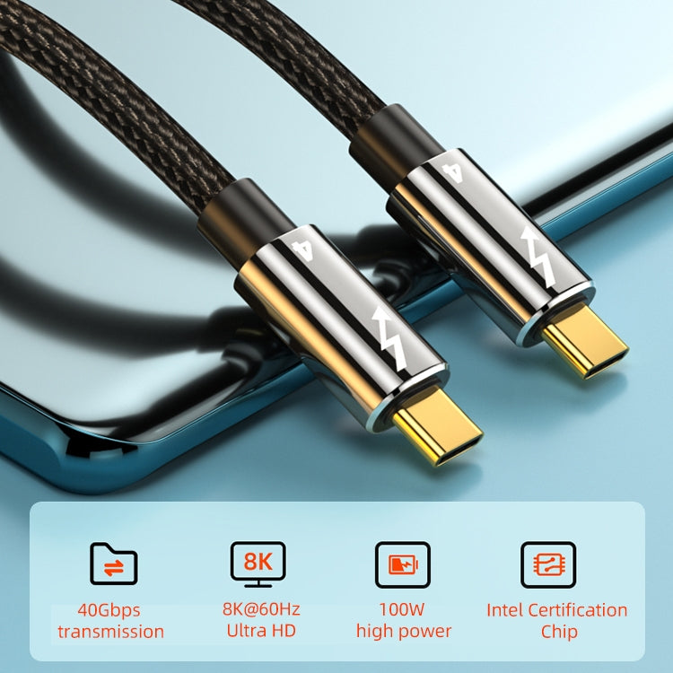 100W Type-C to Type-C Compatible Thunderbolt 4 Full-function Data Cable, Length:0.3m - USB-C & Type-C Cable by PMC TechLife | Online Shopping South Africa | PMC TechLife | Buy Now Pay Later Mobicred