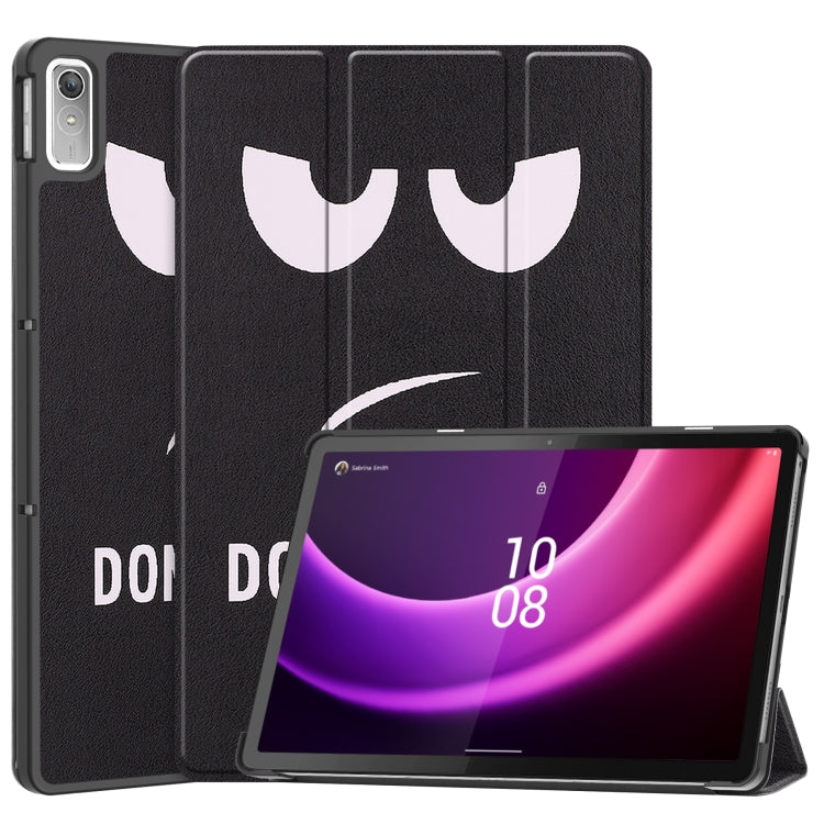 For Lenovo Tab P11 Gen 2 Custer Painted 3-Fold Holder Leather Smart Tablet Case(Big Eye Me) - Lenovo by PMC TechLife | Online Shopping South Africa | PMC TechLife | Buy Now Pay Later Mobicred