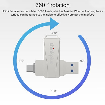 Lenovo Thinkplus MU252 USB 3.1 + USB-C / Type-C Flash Drive, Memory:64GB (Silver) - USB Flash Drives by Lenovo | Online Shopping South Africa | PMC Jewellery | Buy Now Pay Later Mobicred