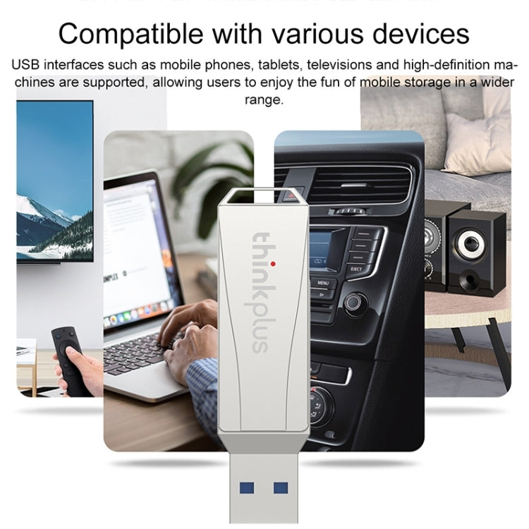 Lenovo Thinkplus MU252 USB 3.1 + USB-C / Type-C Flash Drive, Memory:64GB (Silver) - USB Flash Drives by Lenovo | Online Shopping South Africa | PMC Jewellery | Buy Now Pay Later Mobicred