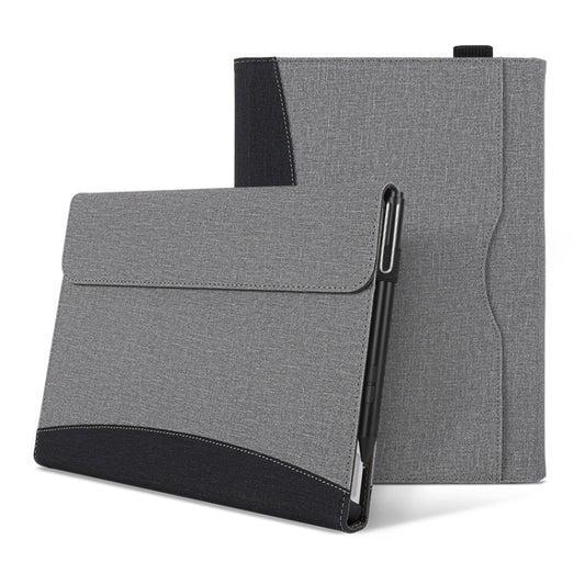 For Microsoft Surface Go 3 / 2 / 1 Cloth Texture Stitching Leather Tablet Case(Black Grey) - Others by PMC Jewellery | Online Shopping South Africa | PMC Jewellery | Buy Now Pay Later Mobicred