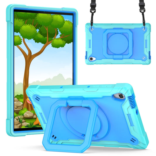 For Lenovo Tab M10 HD 2nd Gen Silicone + PC Bracelet Holder Tablet Case(Mint Green + Blue) - Lenovo by PMC Jewellery | Online Shopping South Africa | PMC Jewellery | Buy Now Pay Later Mobicred